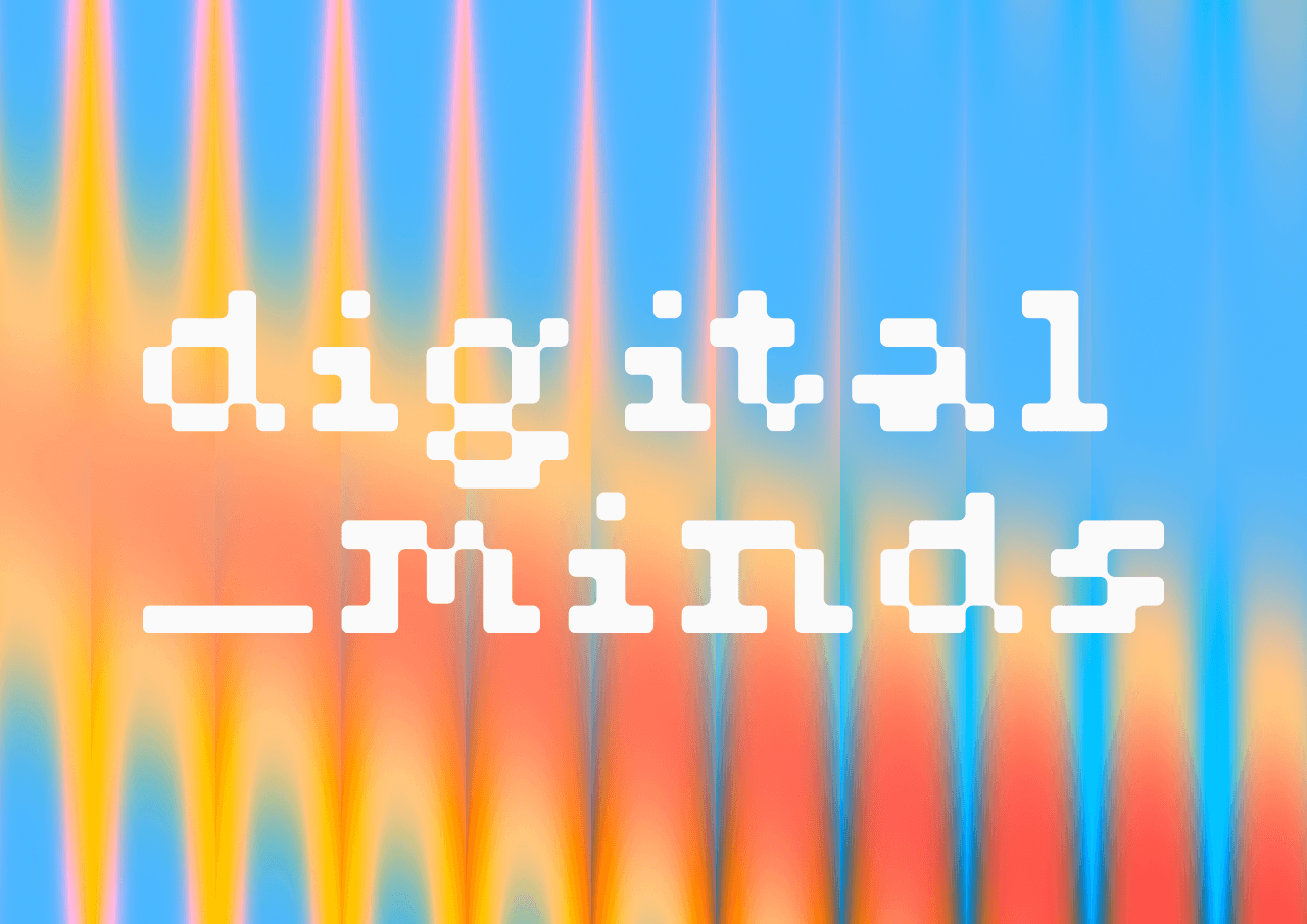 Digital Minds logo on a colourful gradient