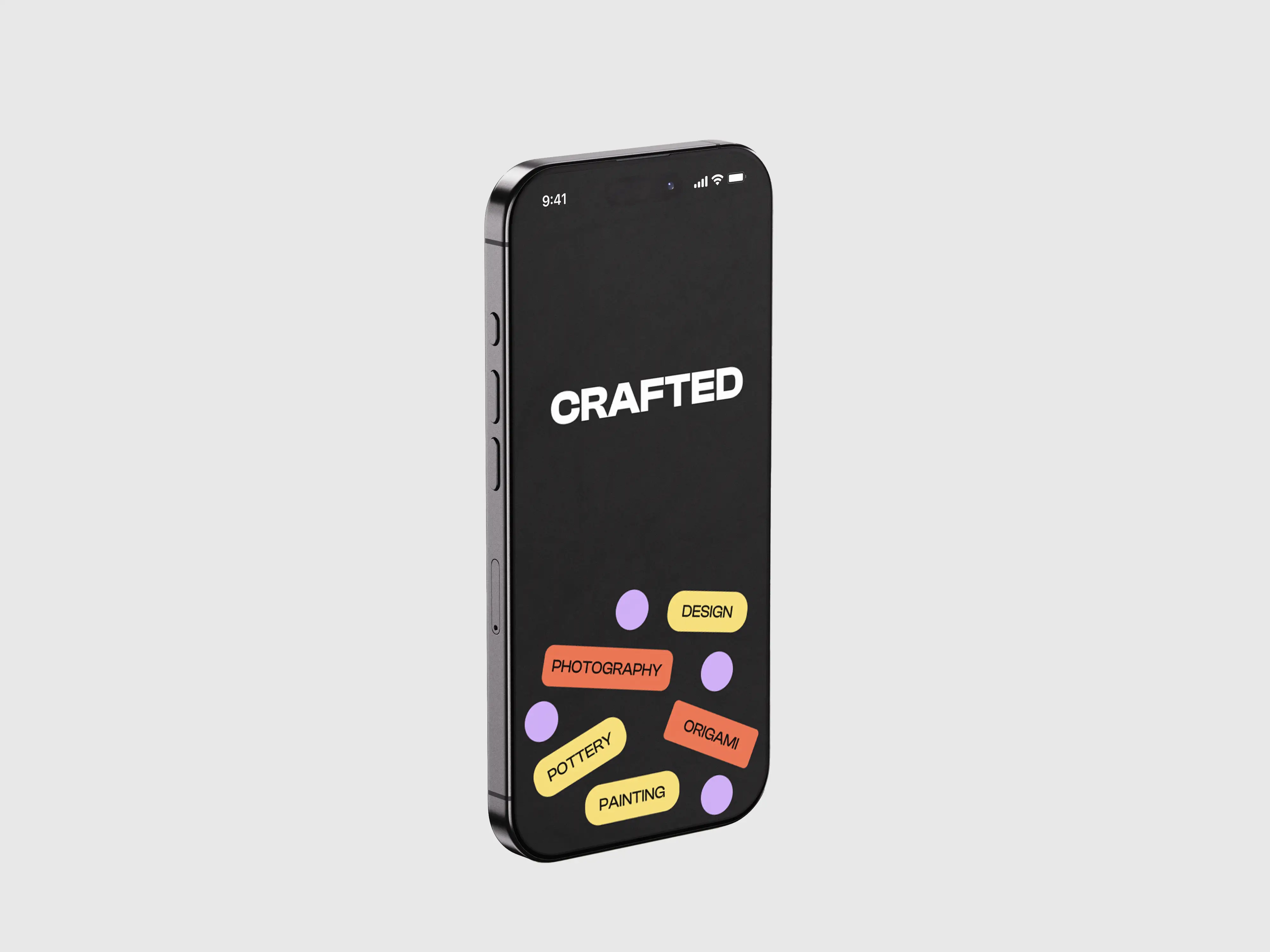 iPhone welches die UI von Crafted zeigt