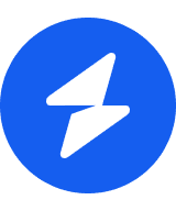 A blue circle featuring a lightning logo, representing power and dynamism.