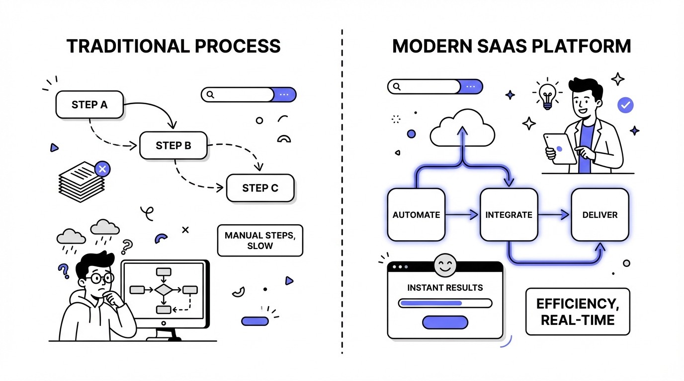 Infographic illustrating A visual comparison diagram illustrating the workf