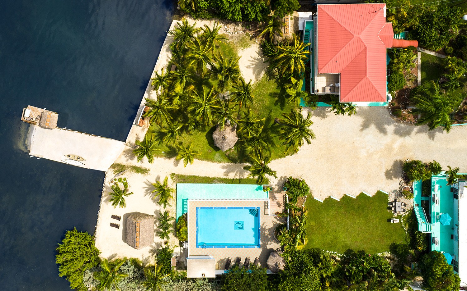 Poolside lounge chairs at a boutique resort