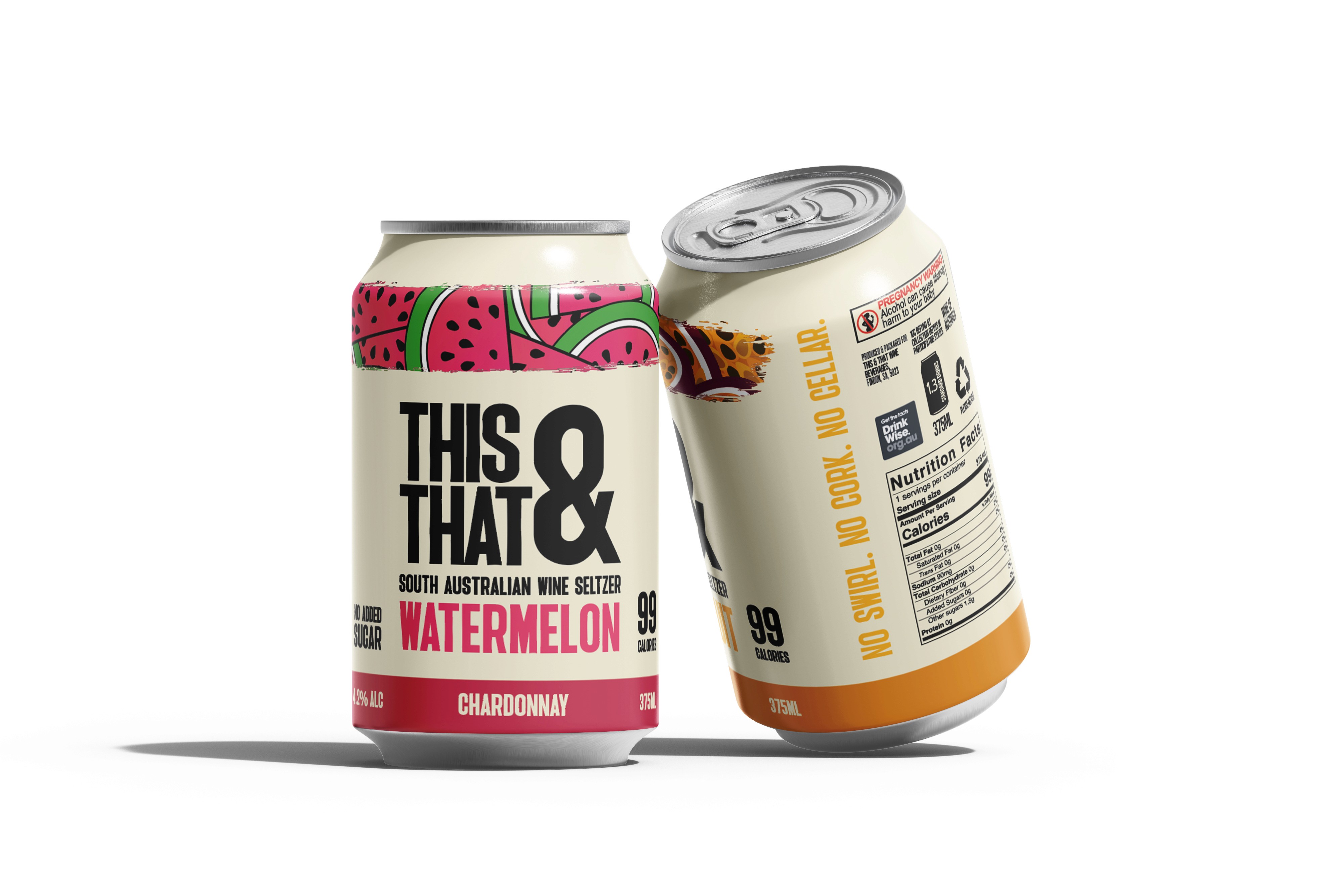 Vertical coffee can mockup with clean monochrome label design