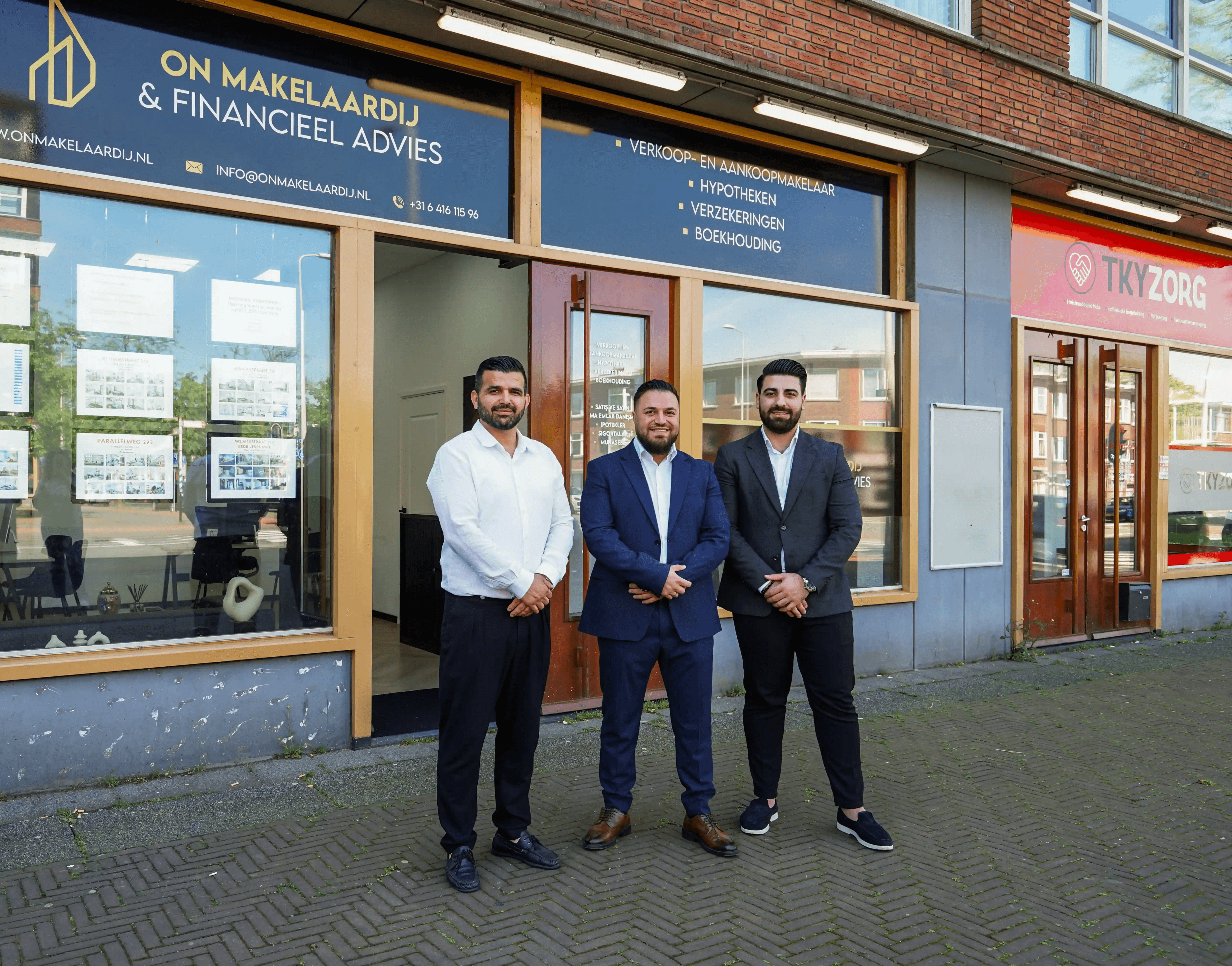 Team ON Makelaardij & Financieel Advies voor het kantoor aan de Kempstraat in Den Haag