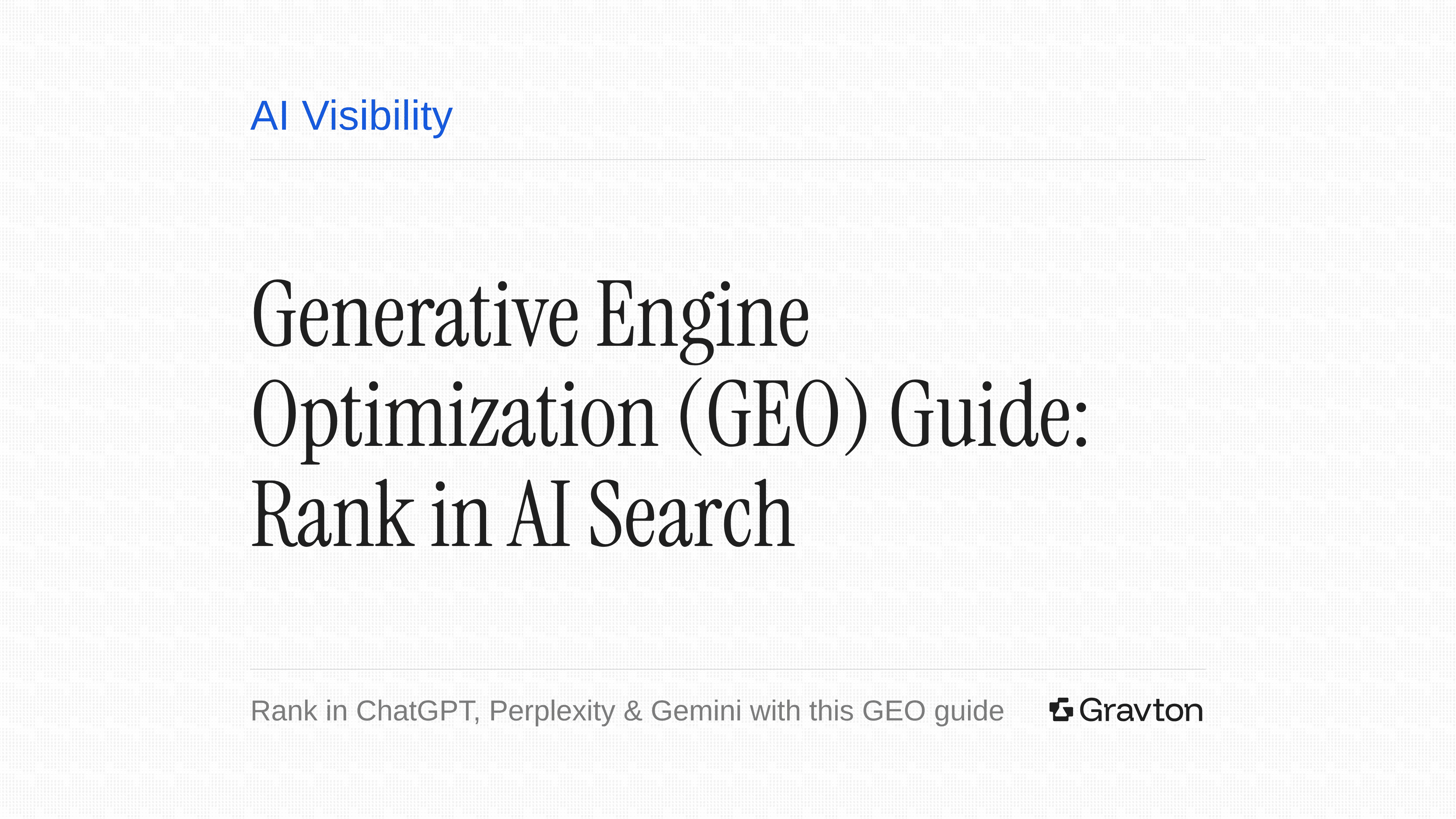 Generative Engine Optimization (GEO)