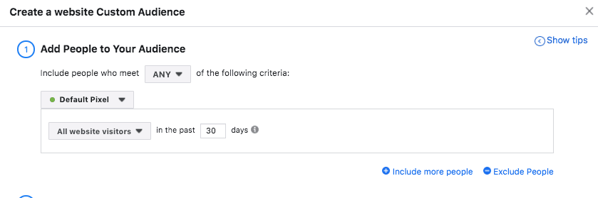 Create All website visitors custom audience