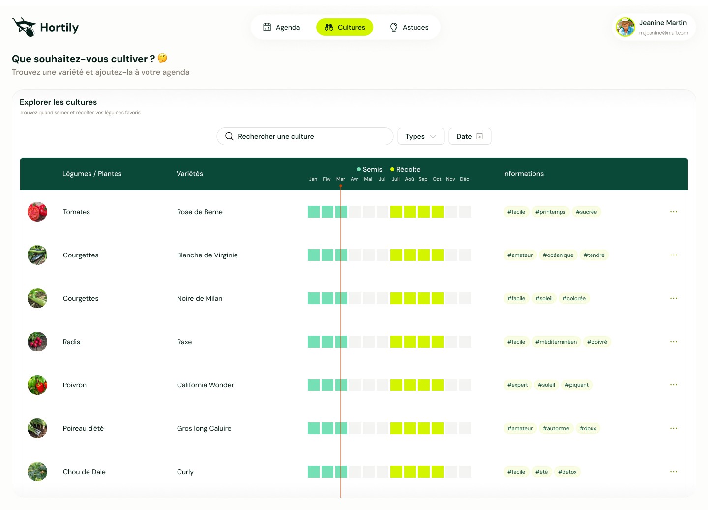 Search section Hortily