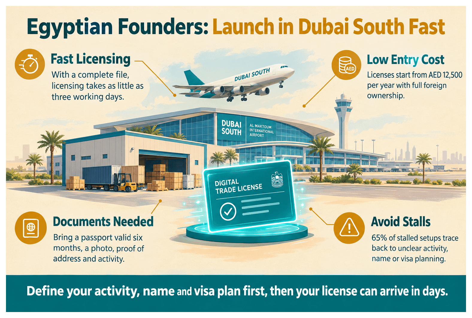Infographic: How to Set Up a Company in Dubai South as an Egyptian National