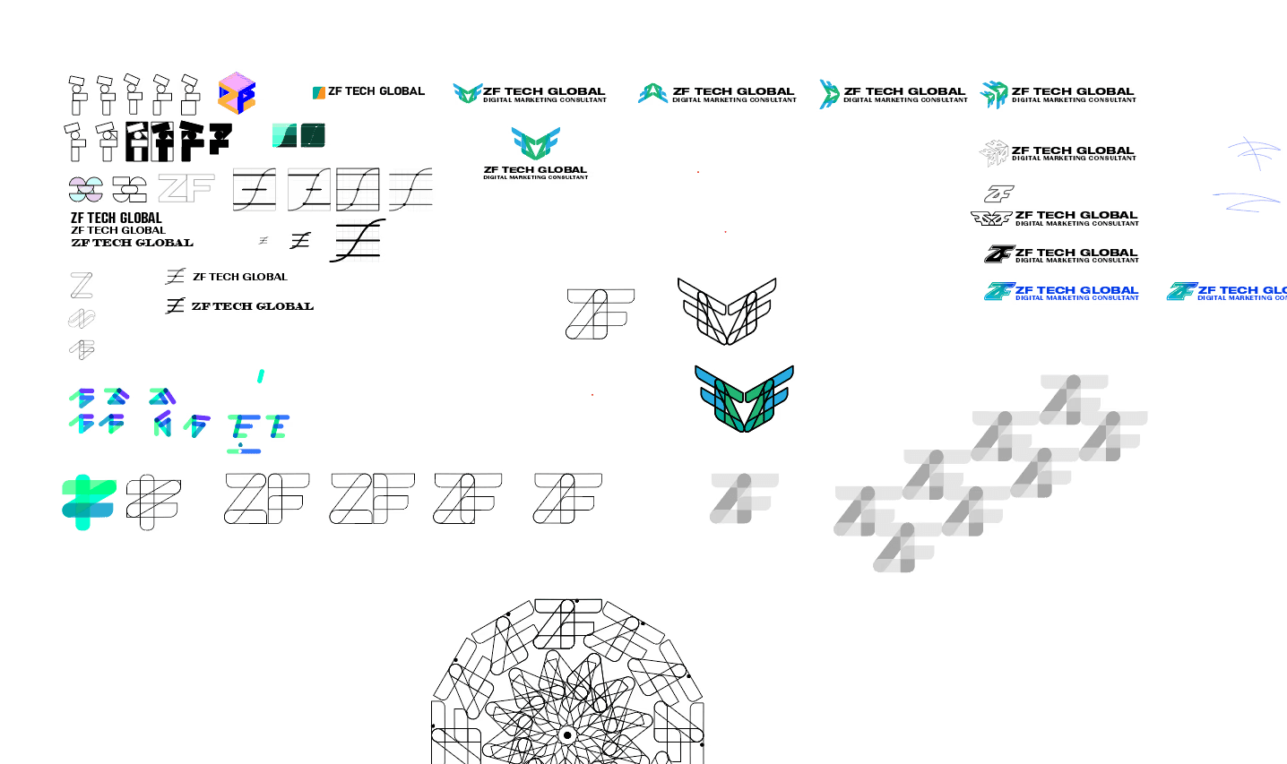 zf logo design sketches