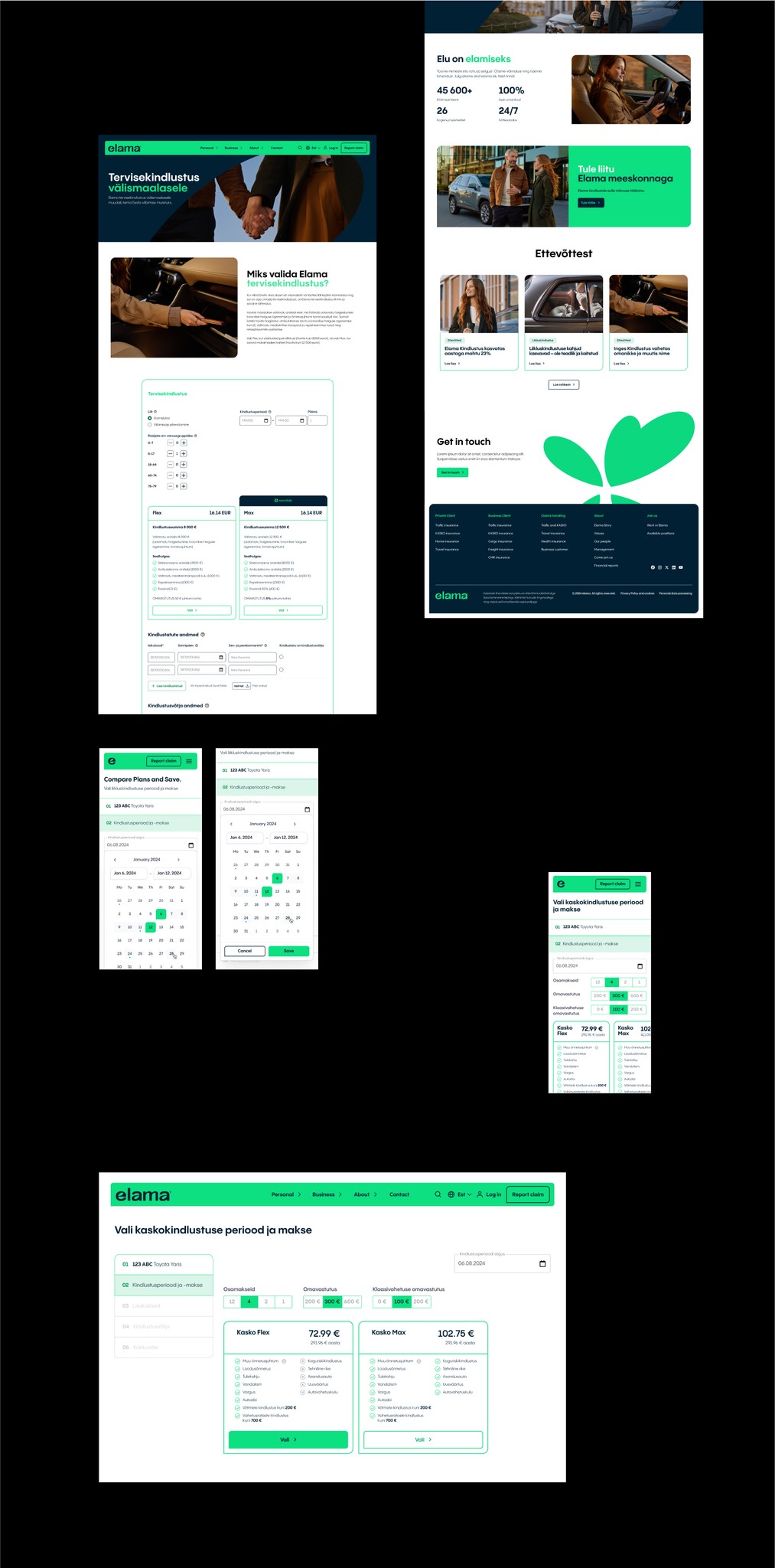 View of insurnace company web page and sales platform.