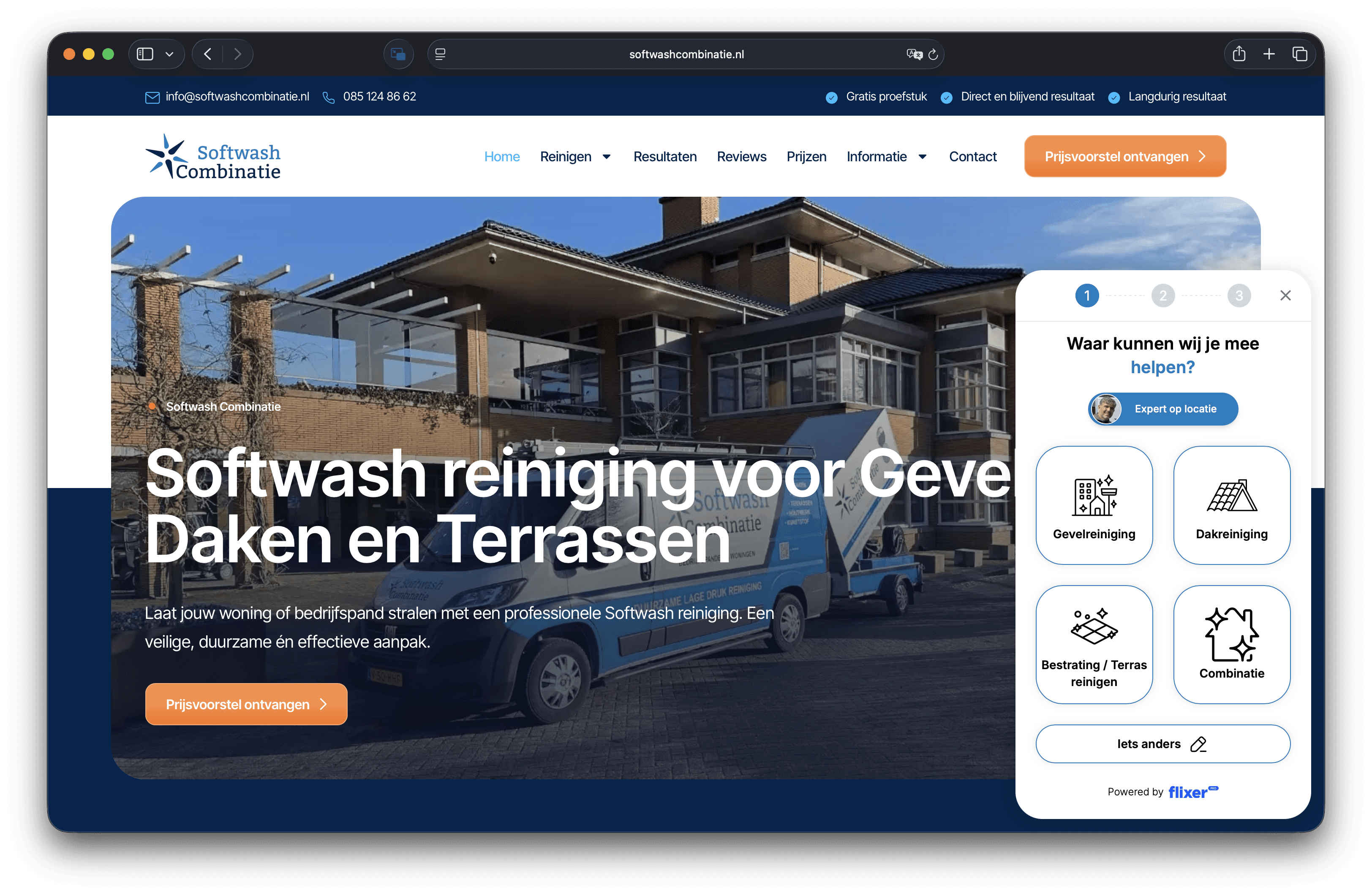 Voorbeeld van Softwash Combinatie