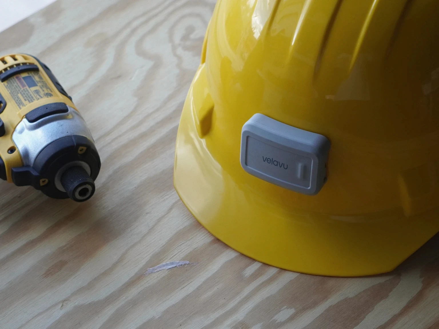 H7 helmet tag attached to a hardhat