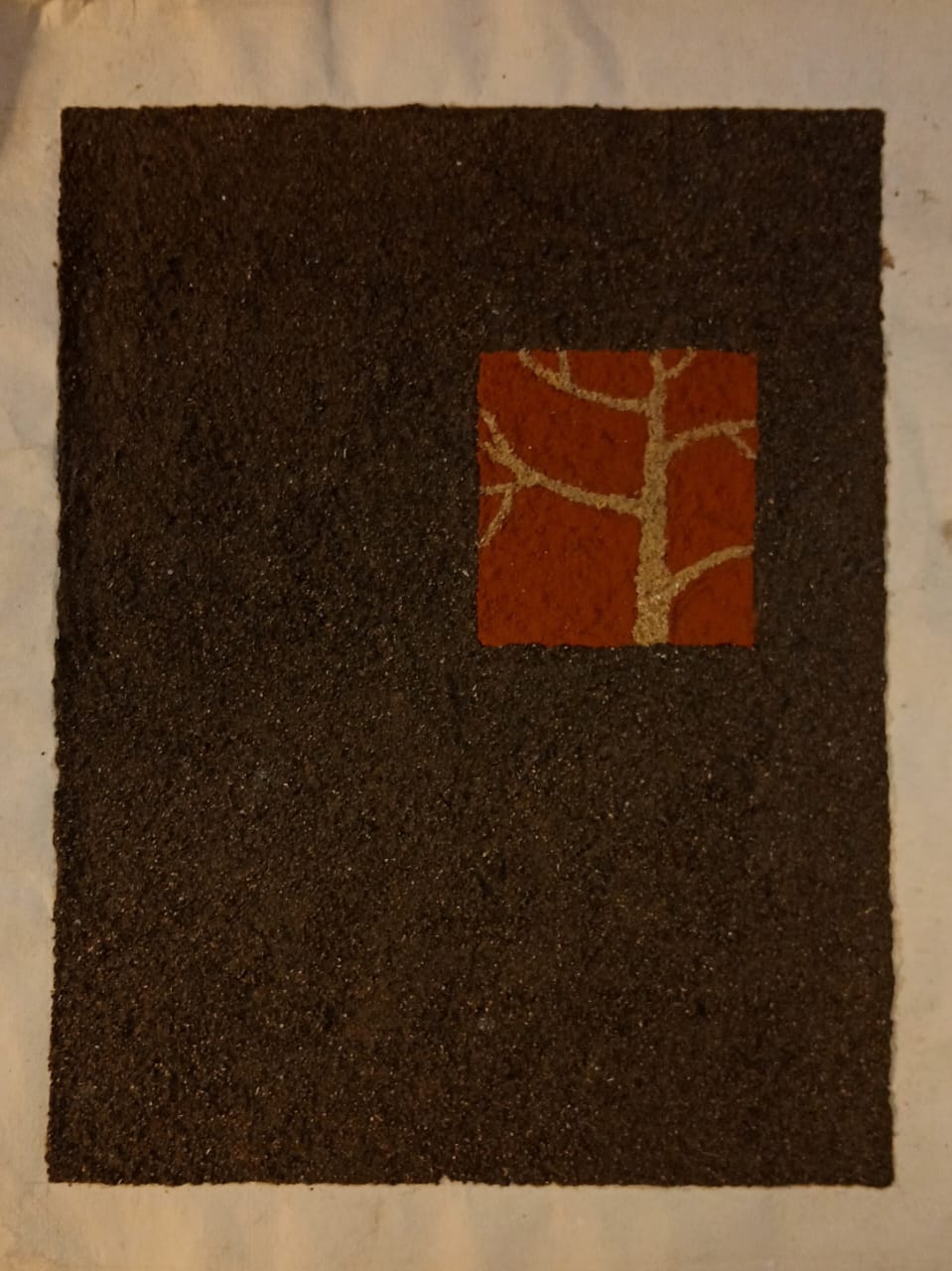 herd of sheep on road painting