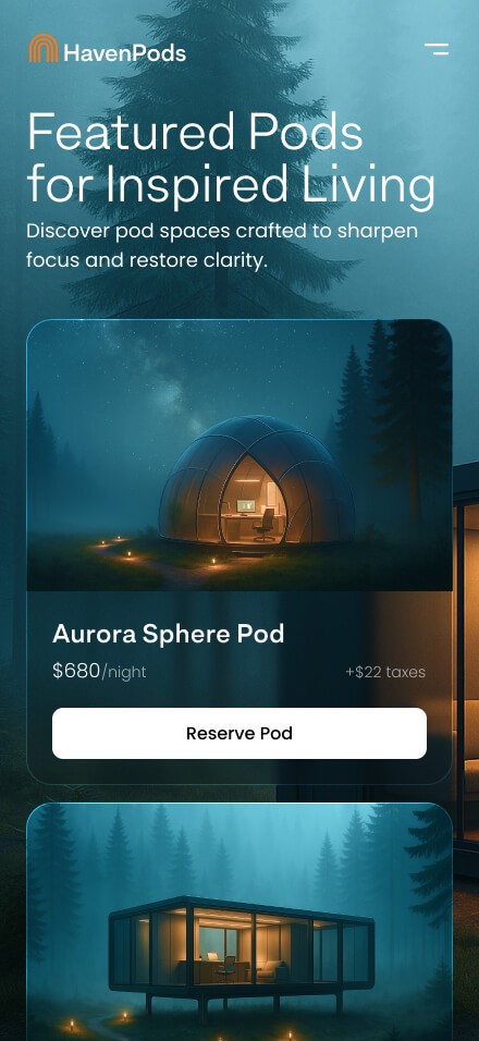 HavenPods - Pod Booking App