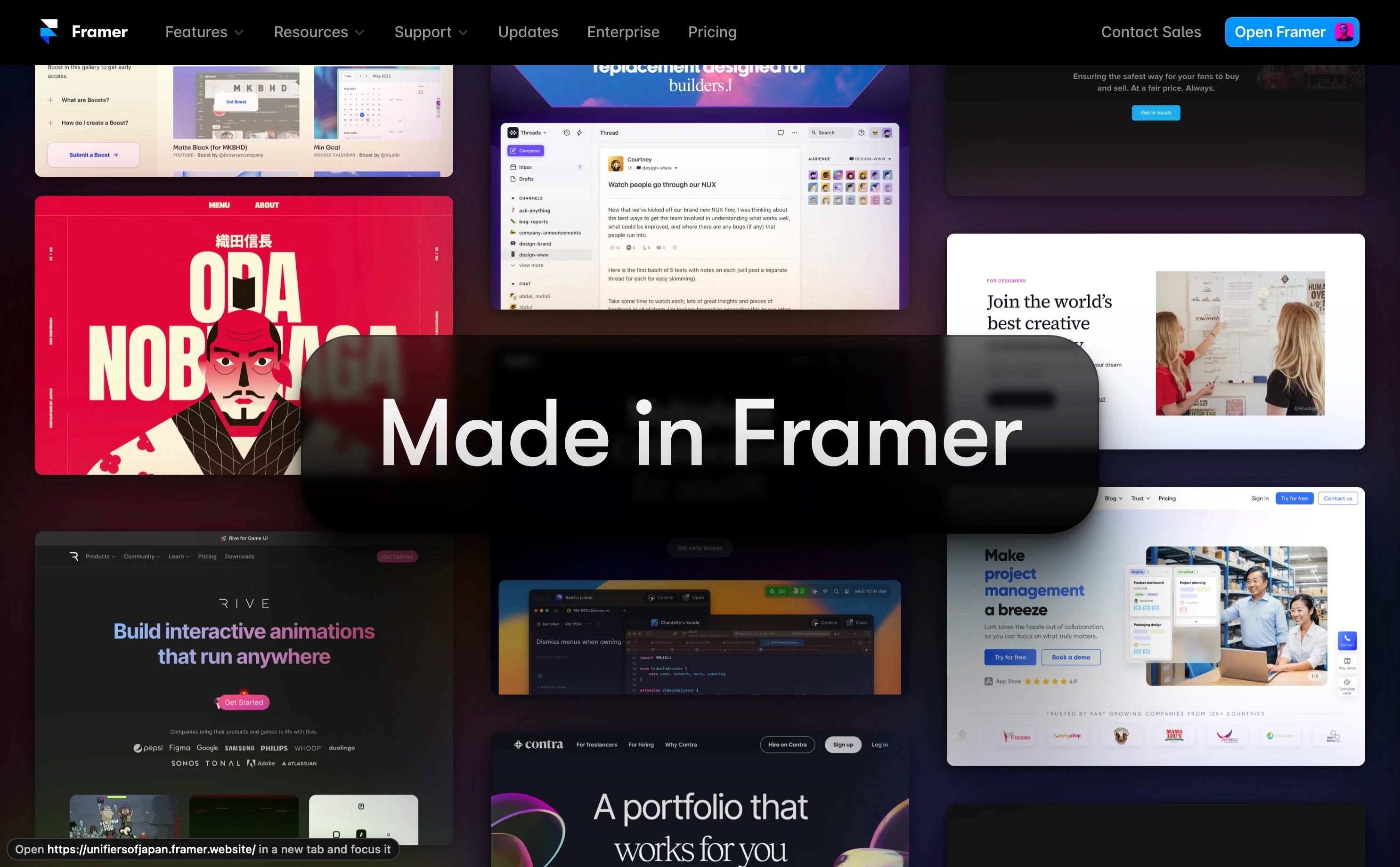 Made in Framer Screen