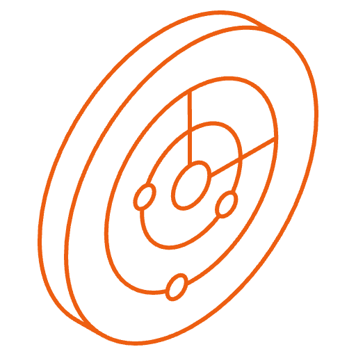 A target with concentric circles, symbolizing focus or aim.