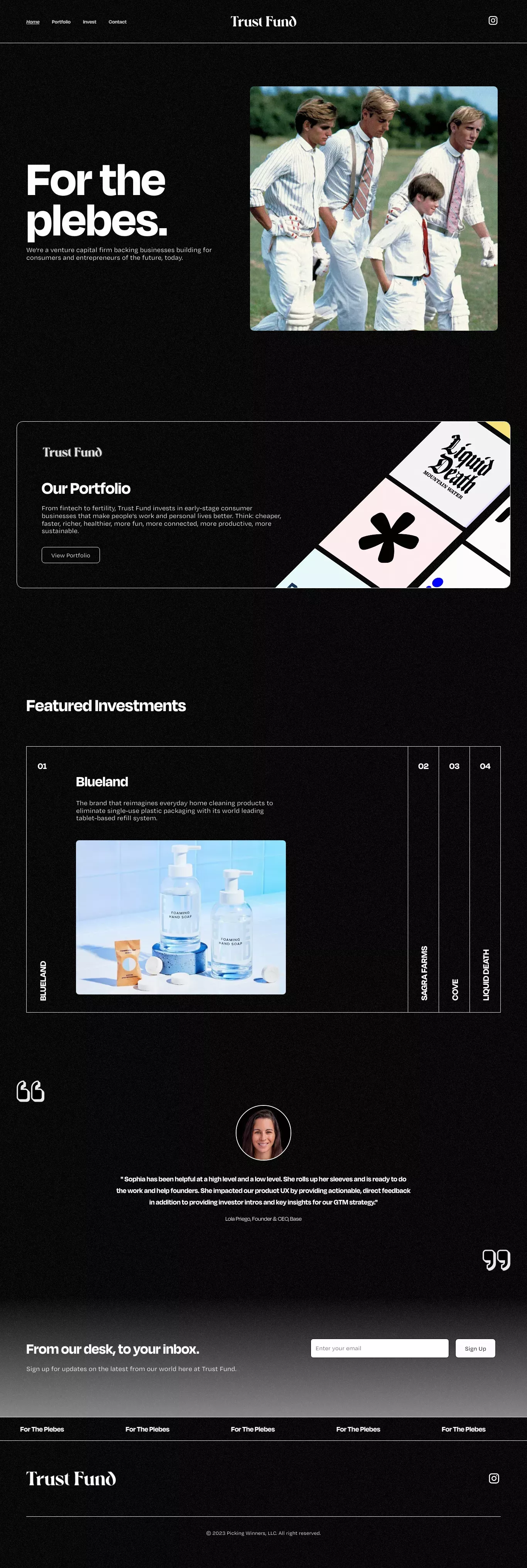 Trust Fund portfolio page screenshot showcasing Finance design