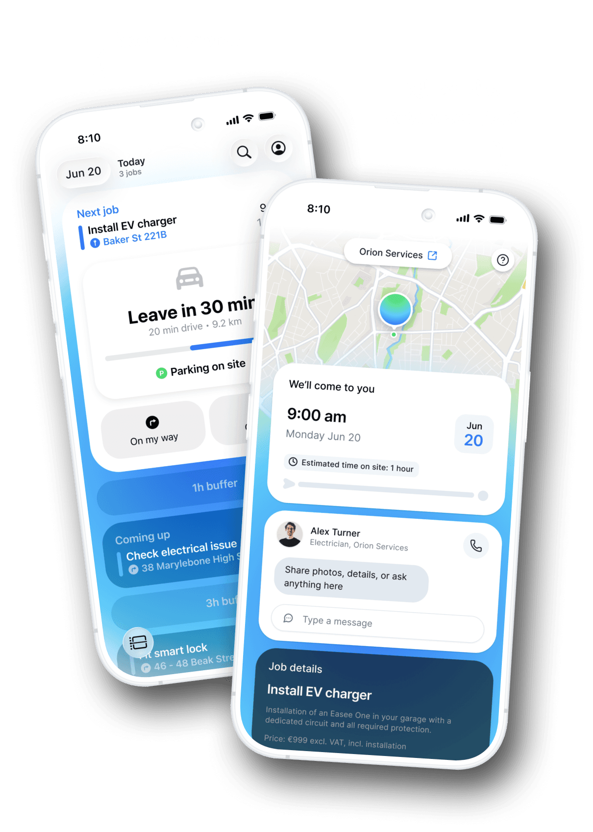 Field service software where jobs run themselves with live ETA, planning and real time customer communication in one shared job