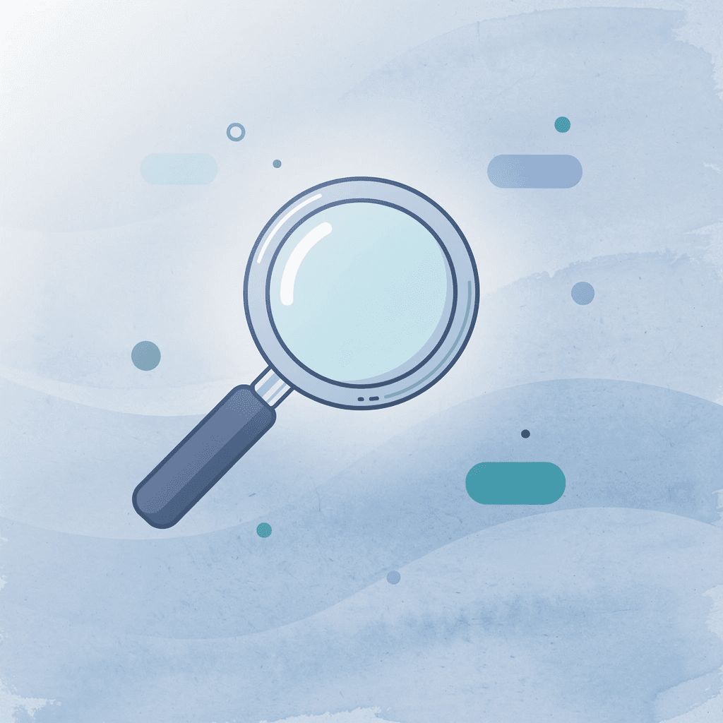 Magnifying glass icon representing fast document analysis