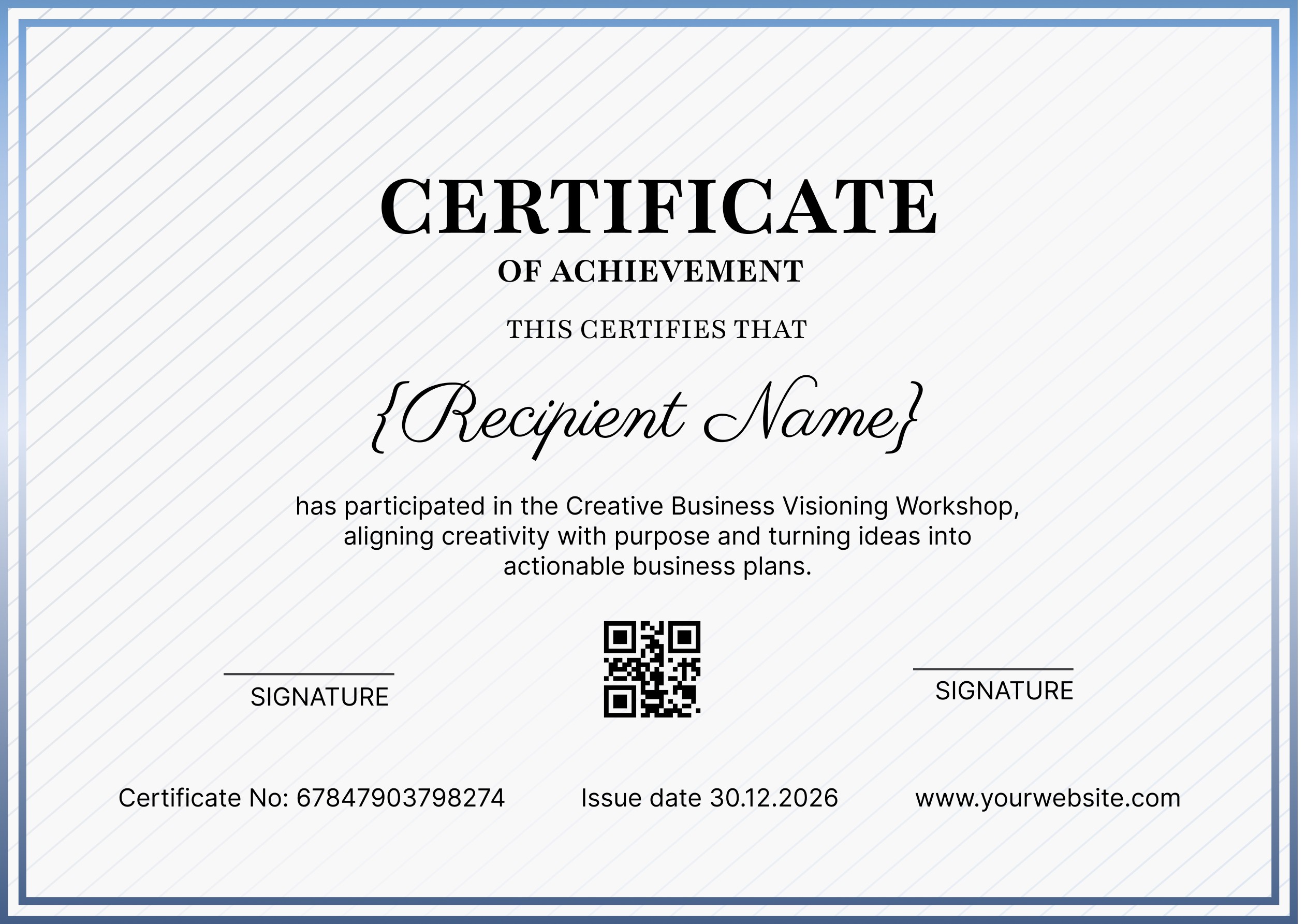 Wauld - Professional and authentic certificate of achievement template