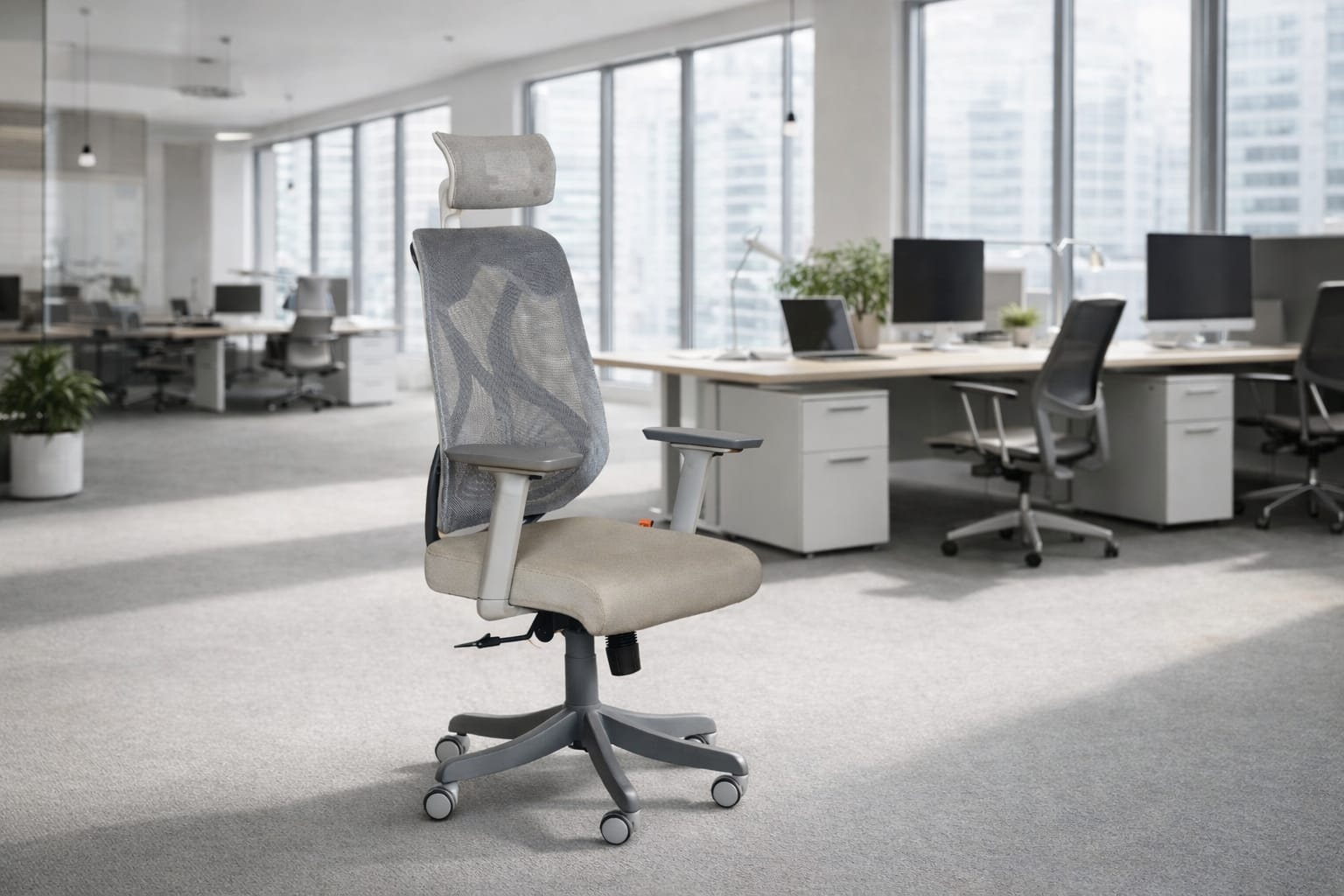 a chair sitting in a room next to a window