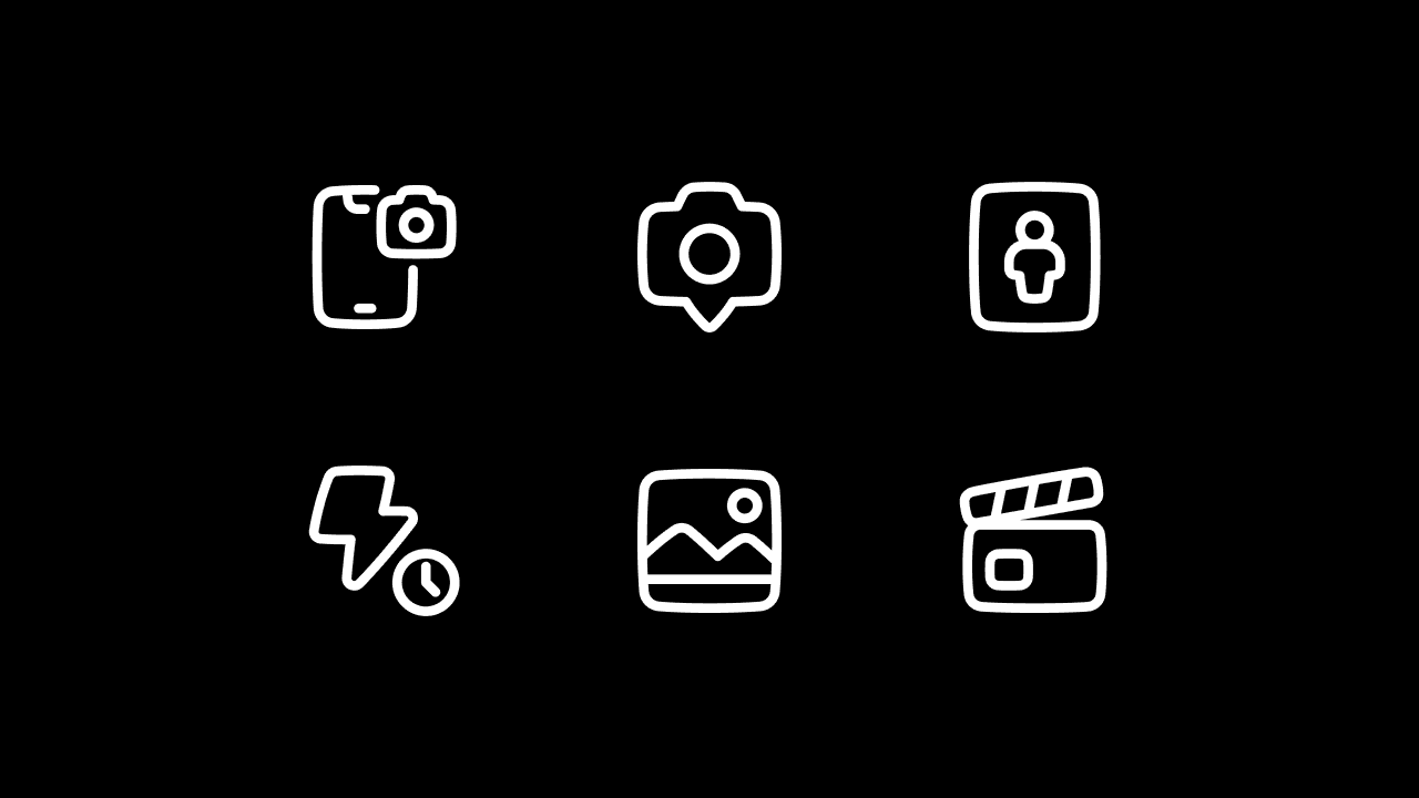 Plump Line Photo and Video Icon Set