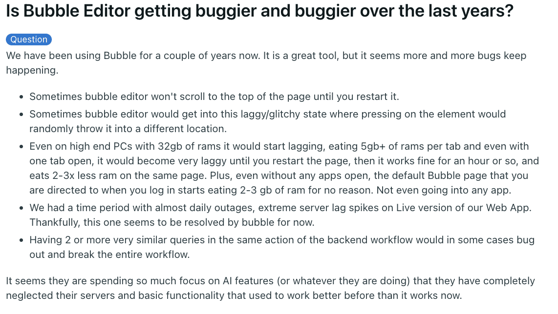 challenges-with-bubble-platform-stability-bugs-and-support-frustration
