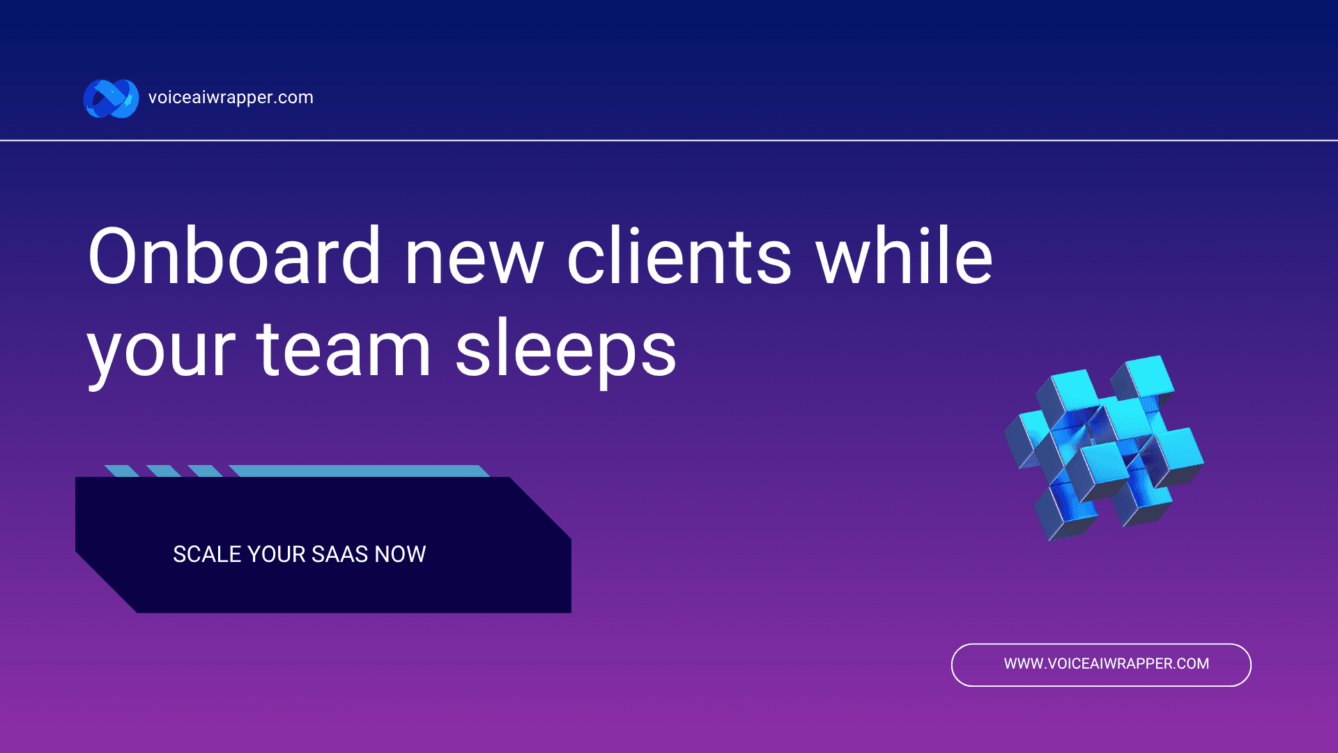 3D cube illustration on a VoiceAIWrapper cover about automating client onboarding with AI voice workflows | VoiceAIWrapper.