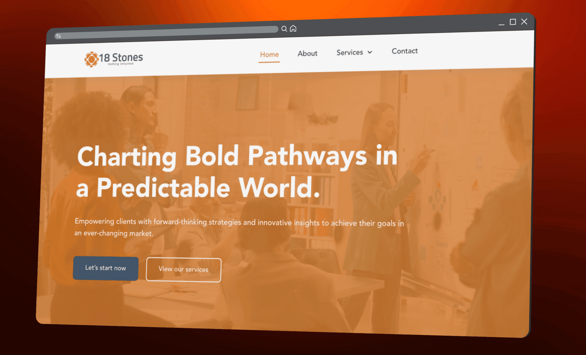 Business consulting website design for 18 Stones by RJP.design — professional NYC web design agency specializing in website design and digital marketing for corporate and strategy-focused brands.
