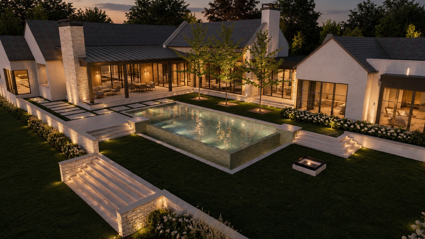 Landscape design in Montrachet, Fort Worth — modern farmhouse approach by Blount Designs