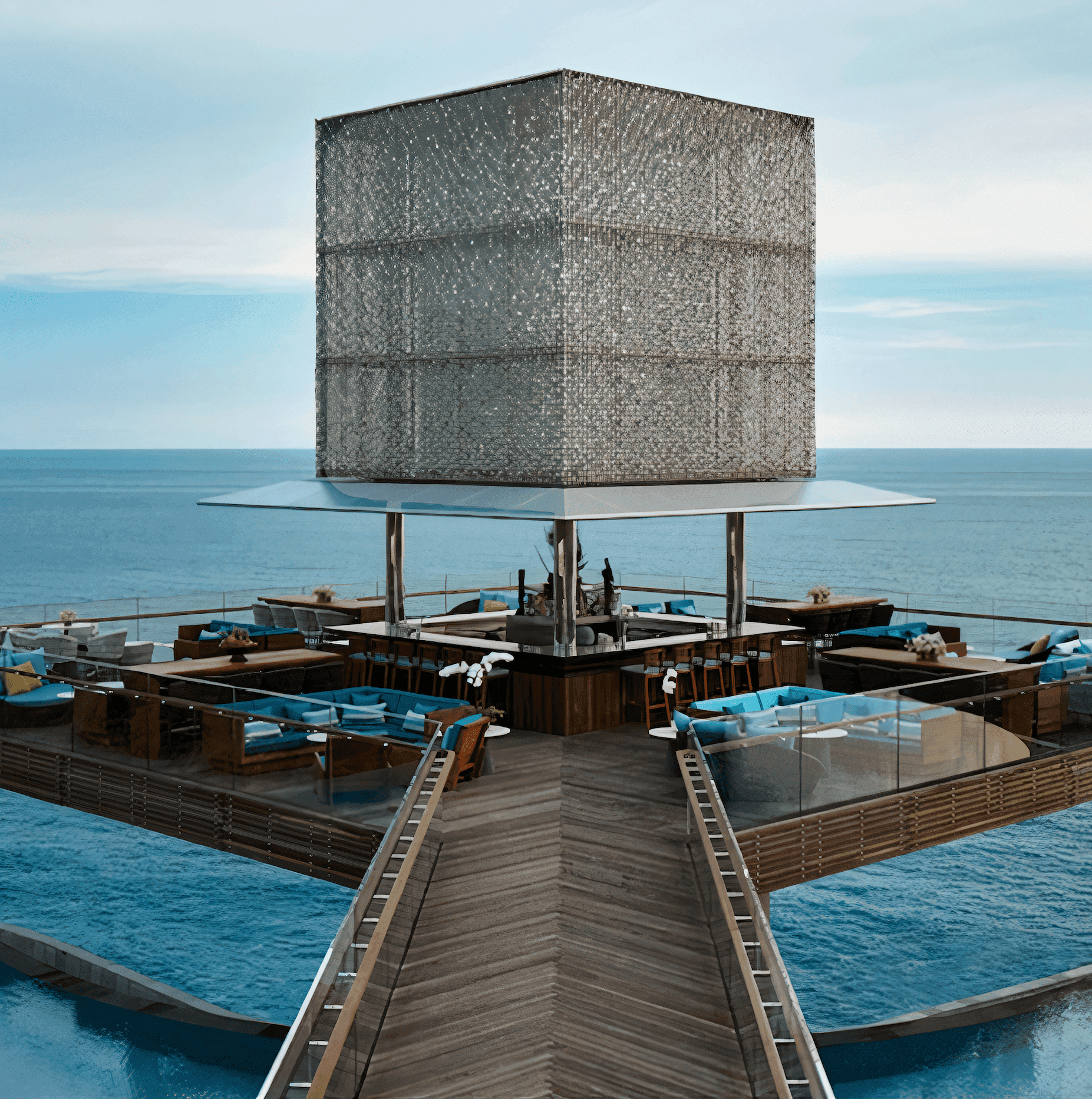 people walking on gray concrete bridge over blue sea during daytime
