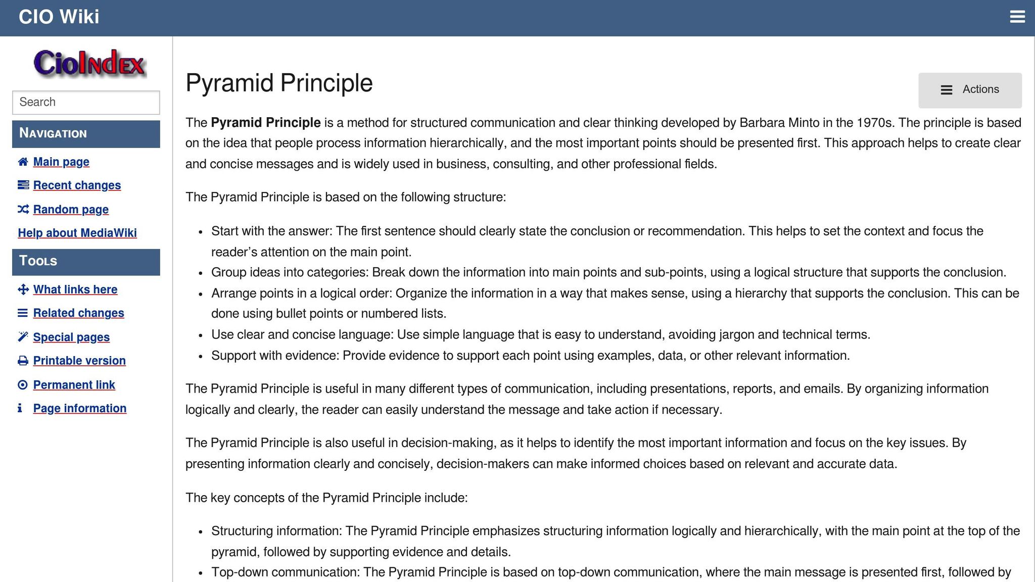 Pyramid Principle