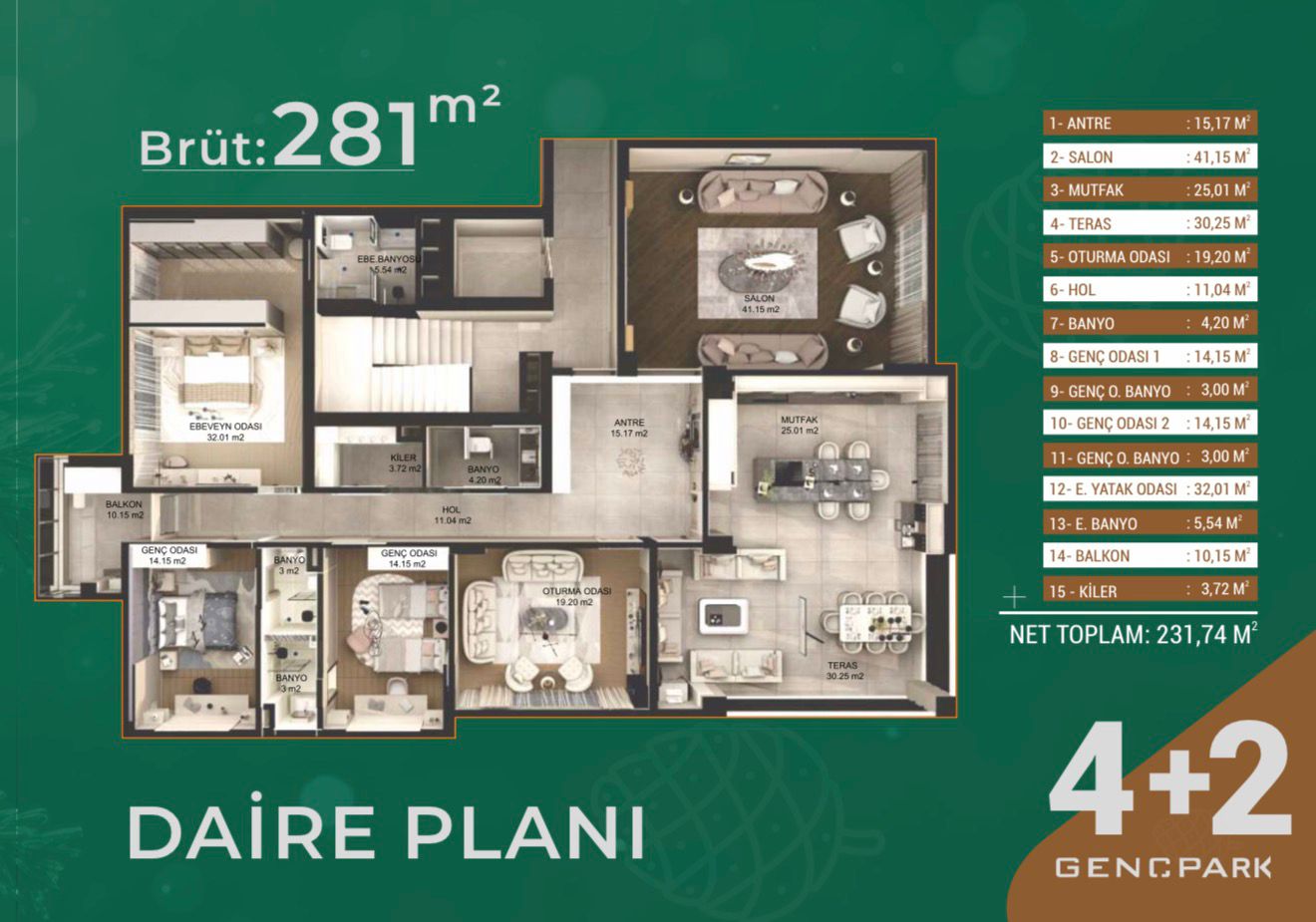 Floor plan for The Willow, an 82 square metre 2-bedroom residence with 2 bathrooms and a separate laundry area.