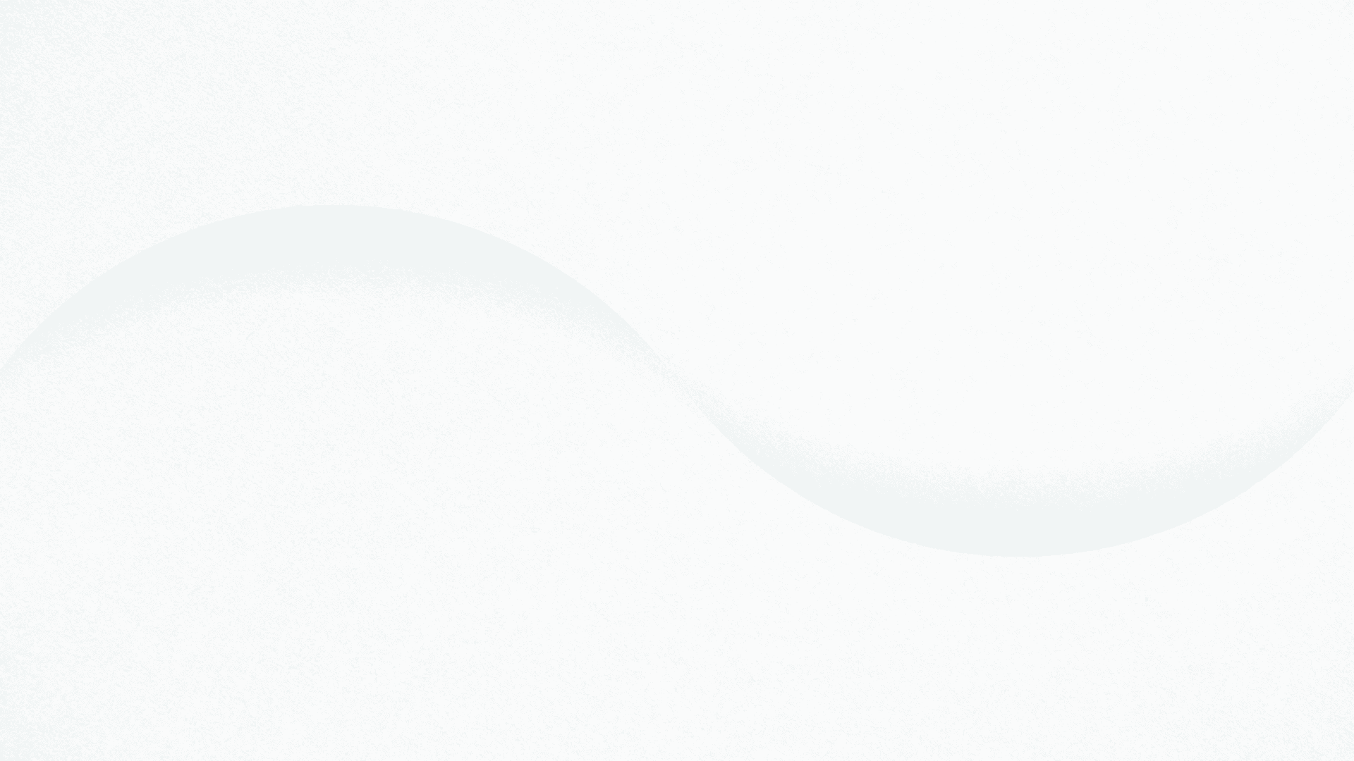 A subtle, pale blue wave flows horizontally across a white background.
