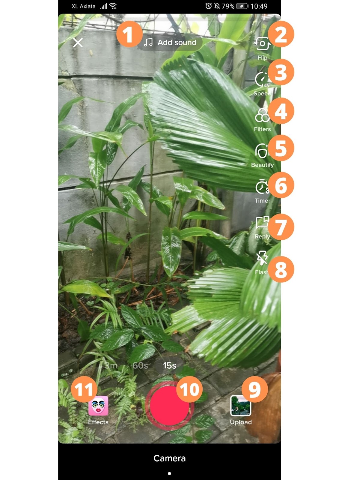 The TikTok camera interface