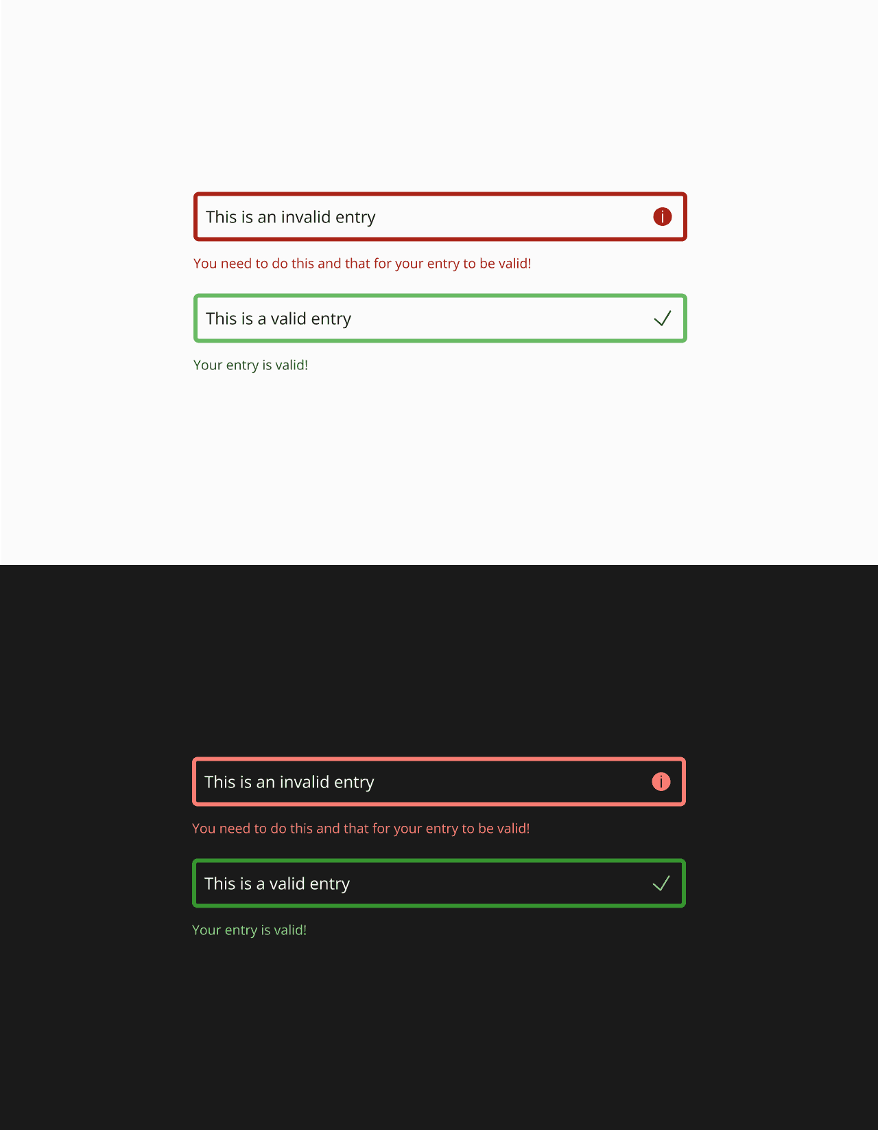 Input field examples