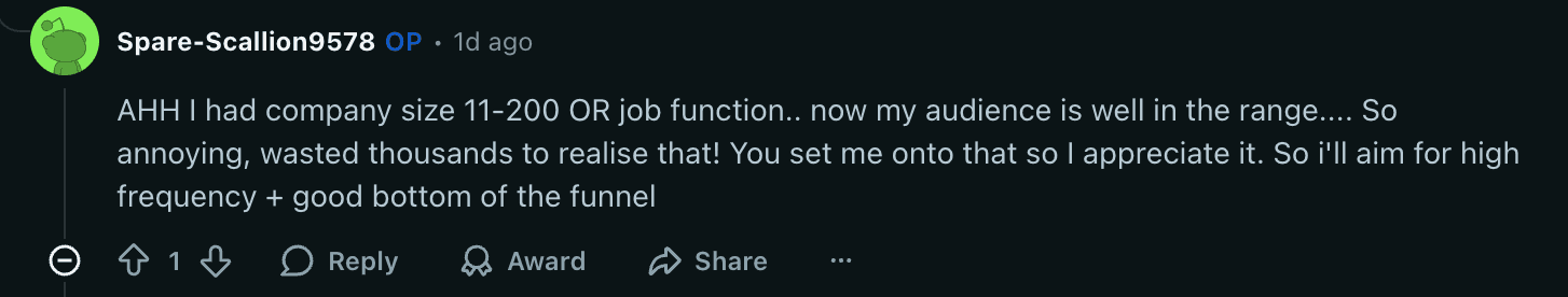 Common mistake in LinkedIn Ads