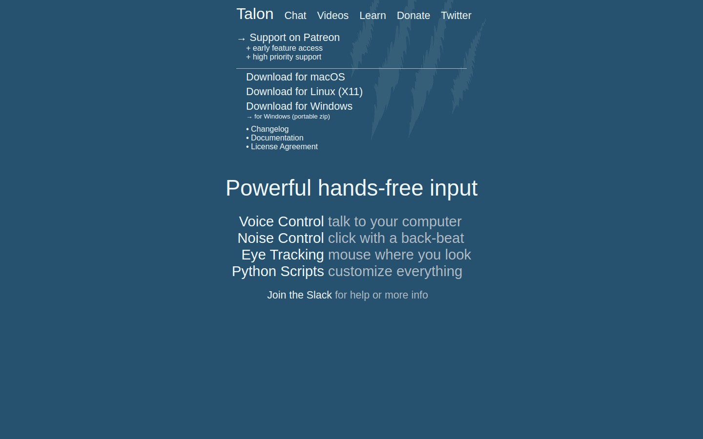 Talon Voice homepage screenshot