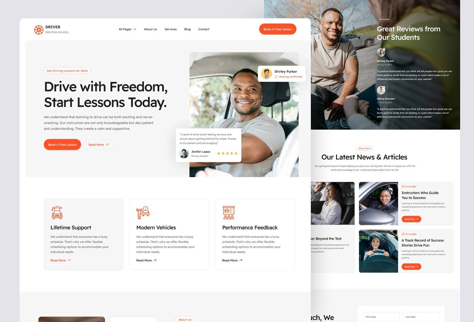 driver driving school framer template