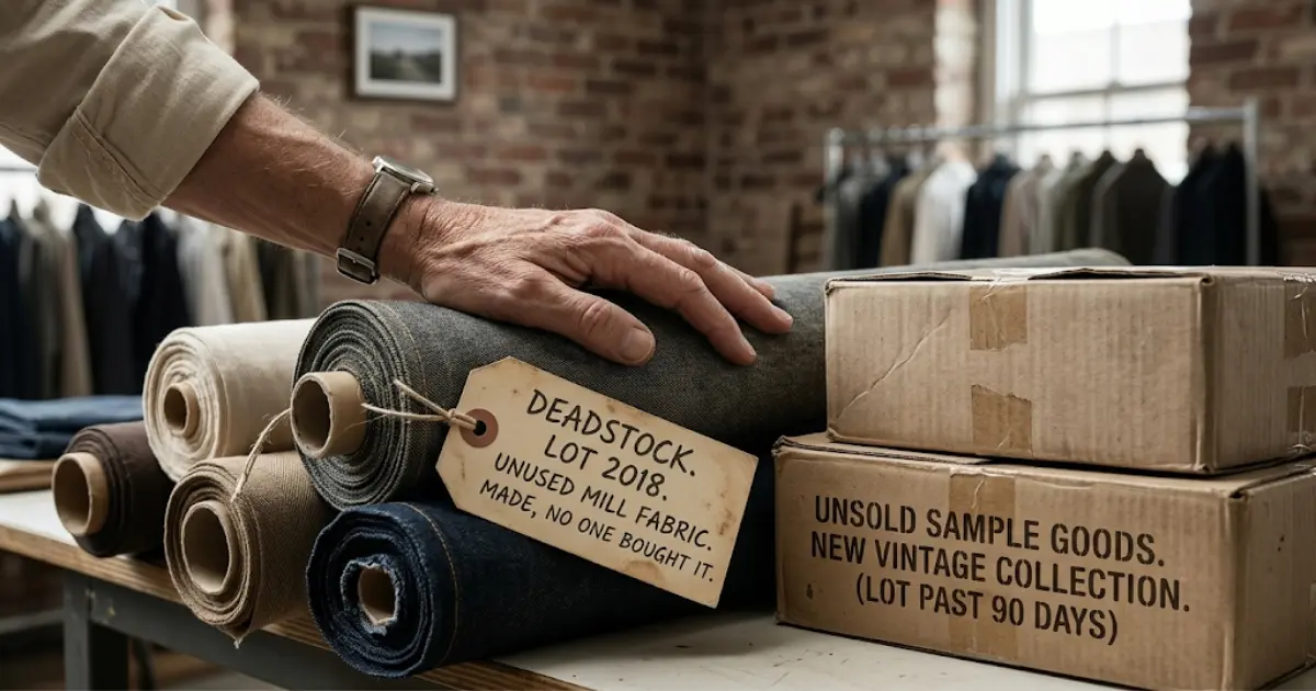 Deadstock in fashion is finished merchandise or unused fabric.