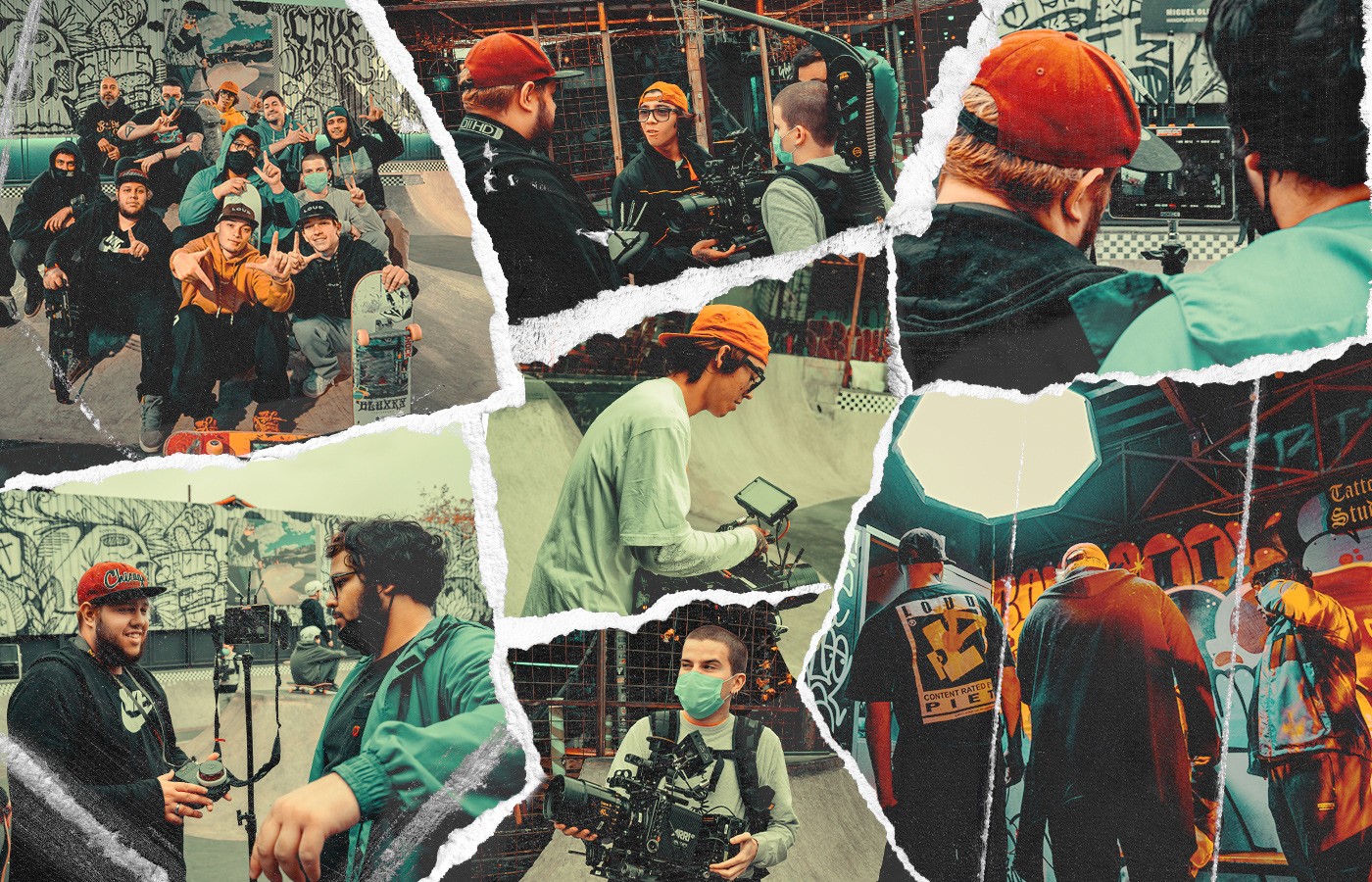 Streetside billboard with flyposters of the Batch.Works brand and illustrations