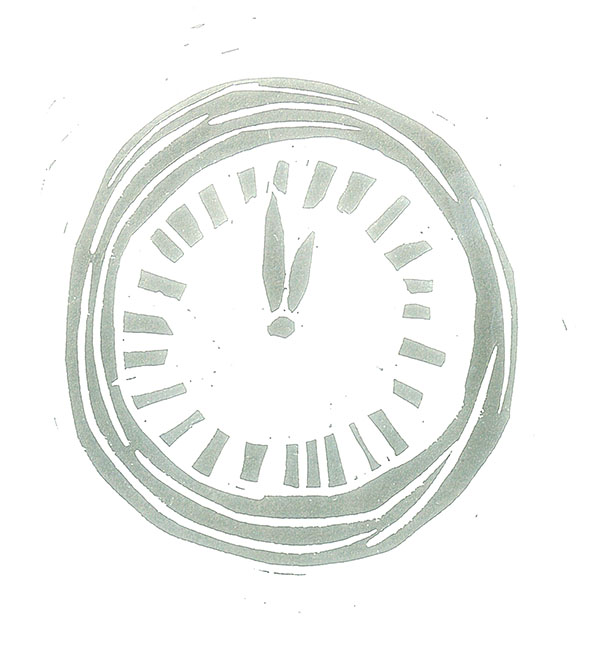 Hand drawn image of a clock