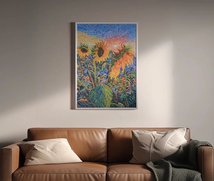 premium art poster and canvas prints, with originals available, from QART , of the artwork " Sunflowers "