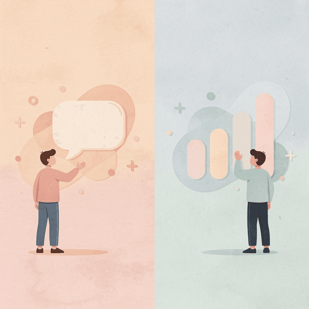Scene illustration contrasting Western casual greeting with Arabic meaningful conversation