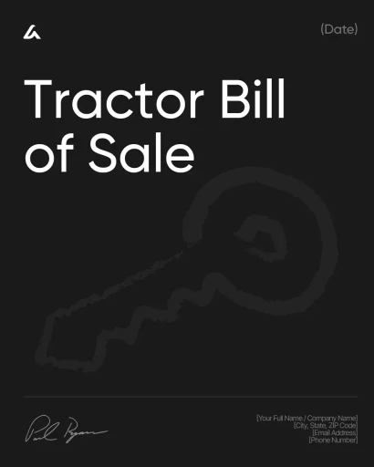 Tractor Bill of Sale