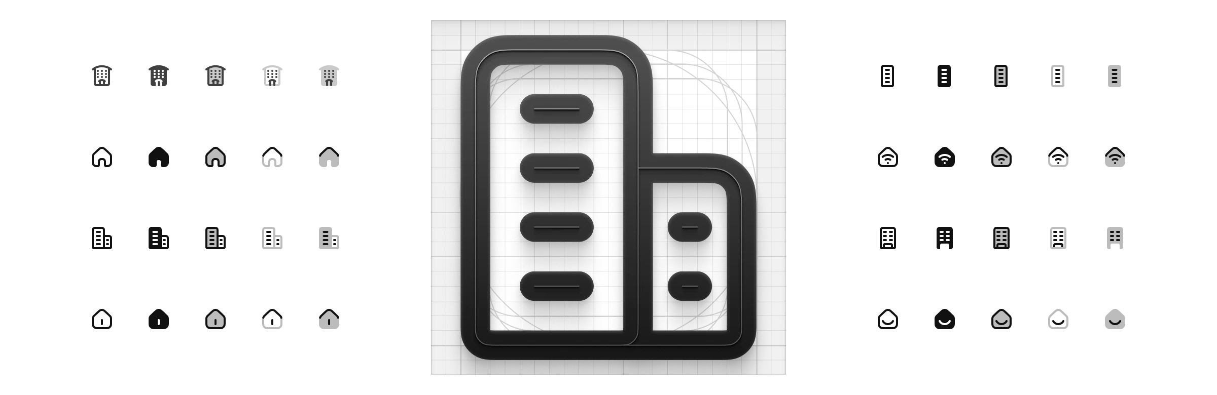 Architectural building icon, modern structure vector, construction design, urban skyline, digital architecture, office building symbol, cityscape graphic, structural design, minimalist building icon.