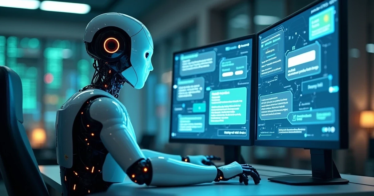 Robo digital enviando mensagem para lead