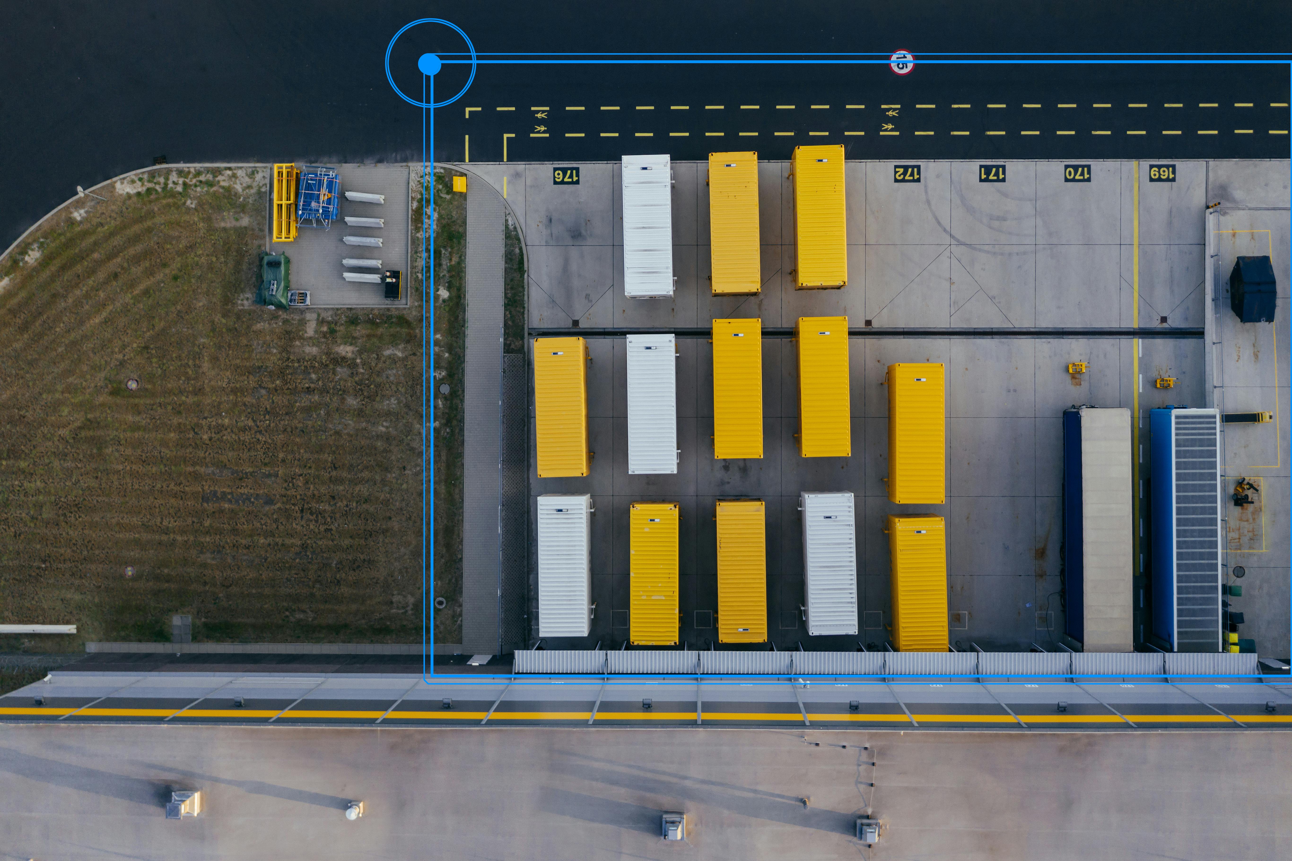 Photo by Marcin Jozwiak: https://www.pexels.com/photo/aerial-photography-of-a-containers-2797828/. Geofencig