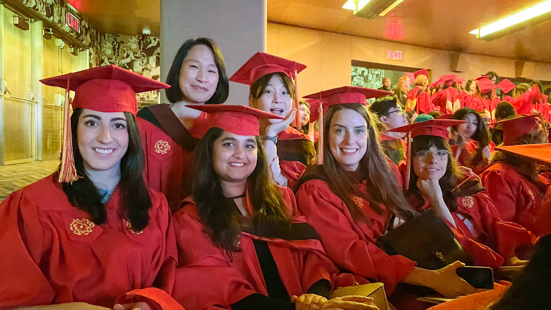 students waiting to get their diplomas in Radio City Music Hall