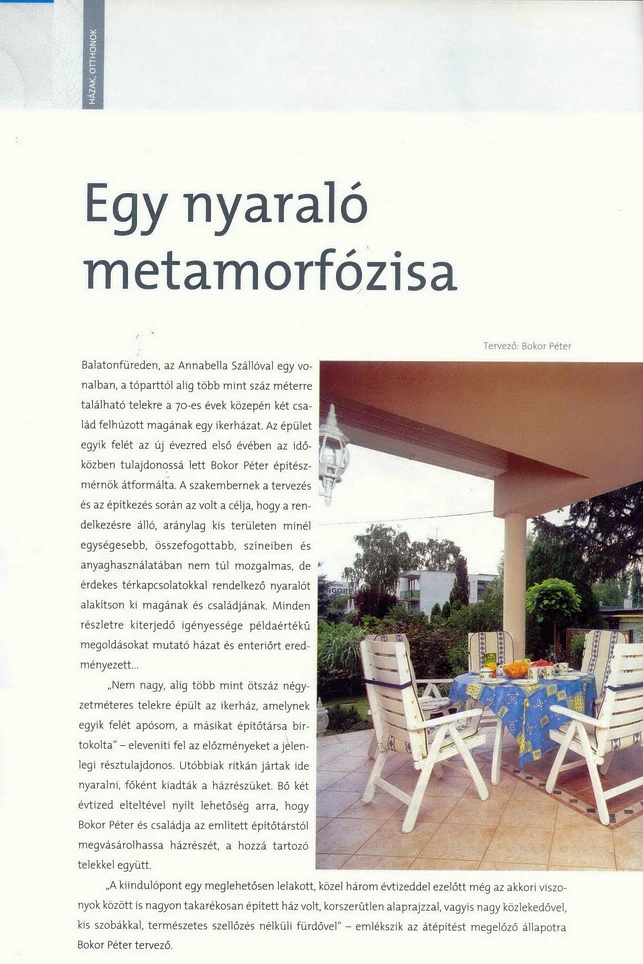 egy nyaraló metamorfózisa építészeti szakértő publikációja