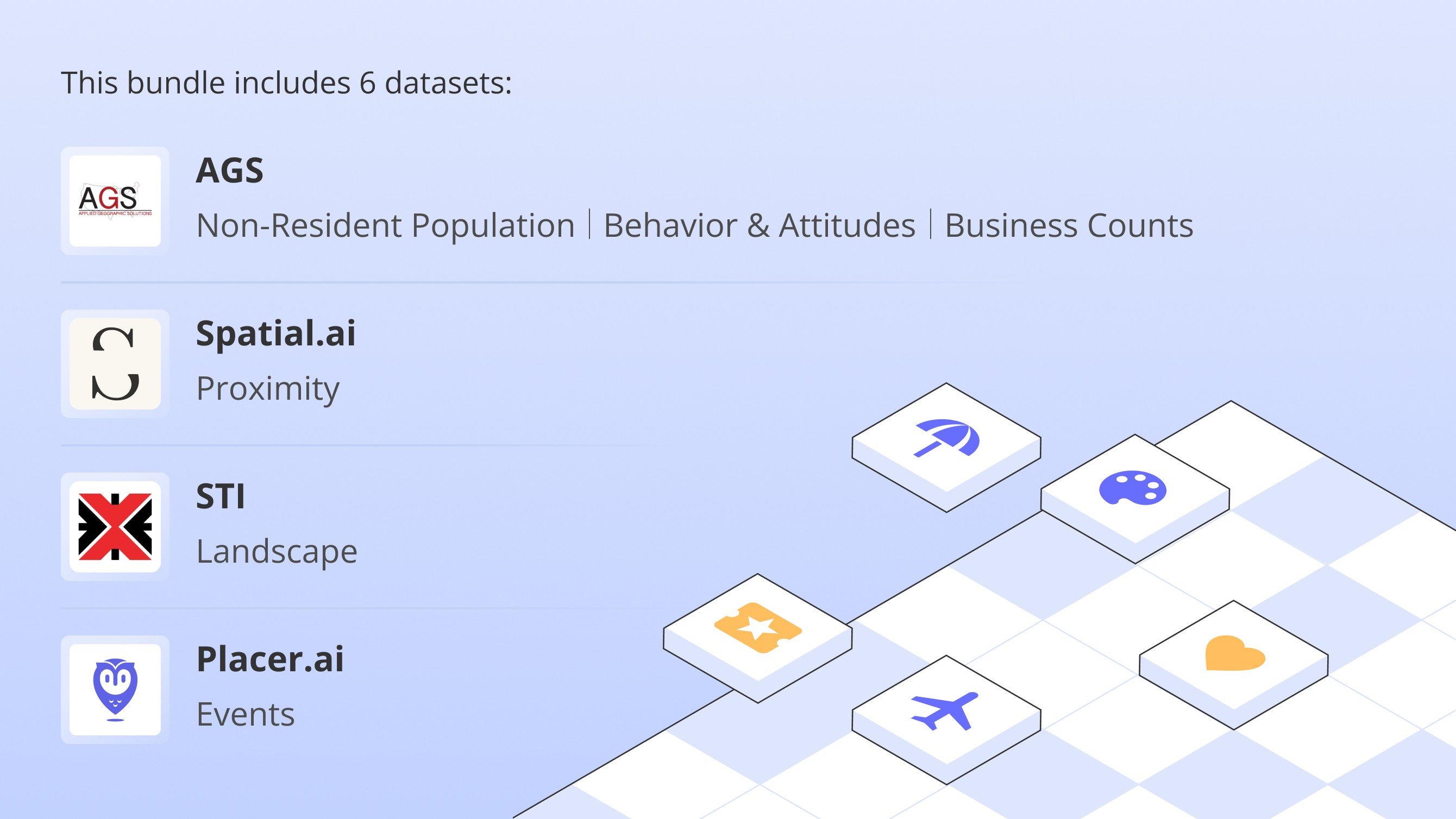 An example of the new visual language for dataset packs promotional materials